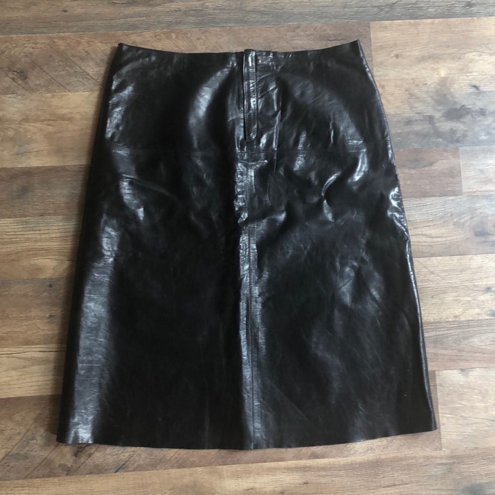 Black Leather Skirt Vintage Banana Republic